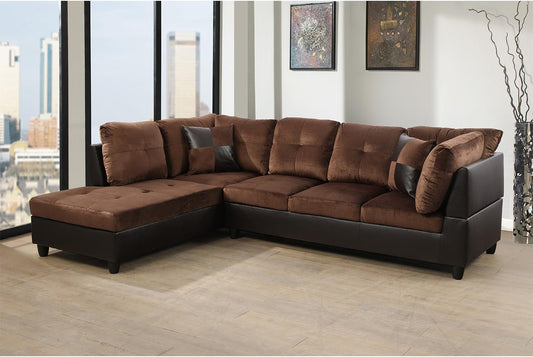 2-Piece L-Shape Microfiber Sofa Set with Chaise